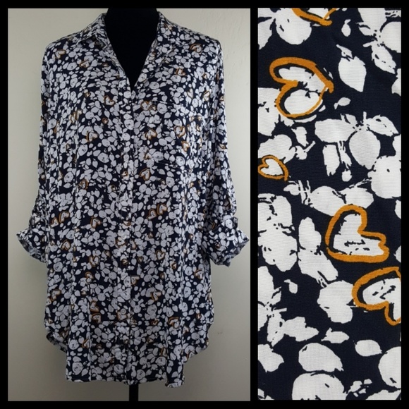 Velvet Heart Lightweight Button Front Shirt Sz 1X - Picture 1 of 8